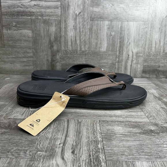 QuickSilver Captain Hydrosquish Men's size 12 Thong Sandal Brown - Picture 1 of 9
